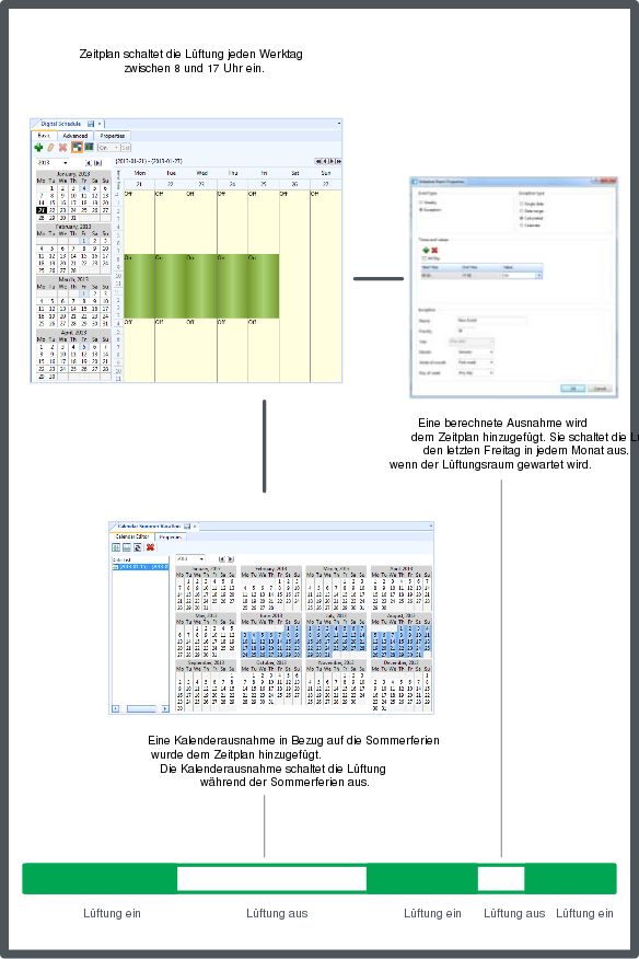 Kalenderausnahmen Zeitplan-Editor
