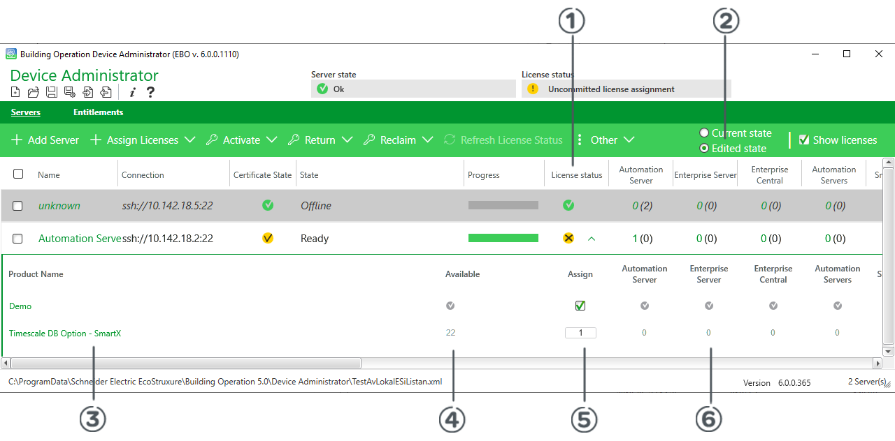 Assign Licenses view
