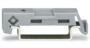 End clip for DIN 35 fixed across the DIN rail