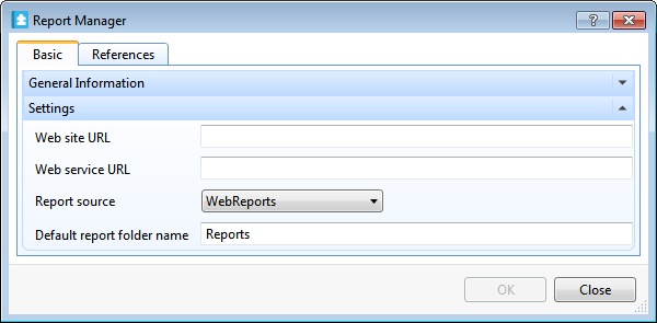 Report Manager settings
