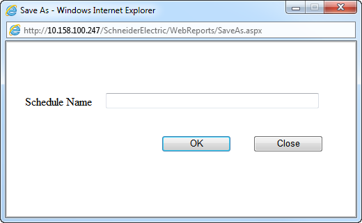 Schedule Name dialog box
