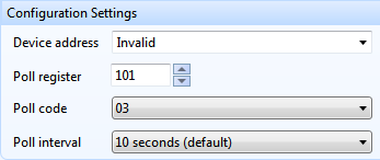 Modbus device settings

