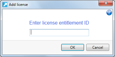 Add license dialog box
