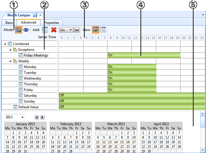 Advanced Schedule Editor – Graphic View
