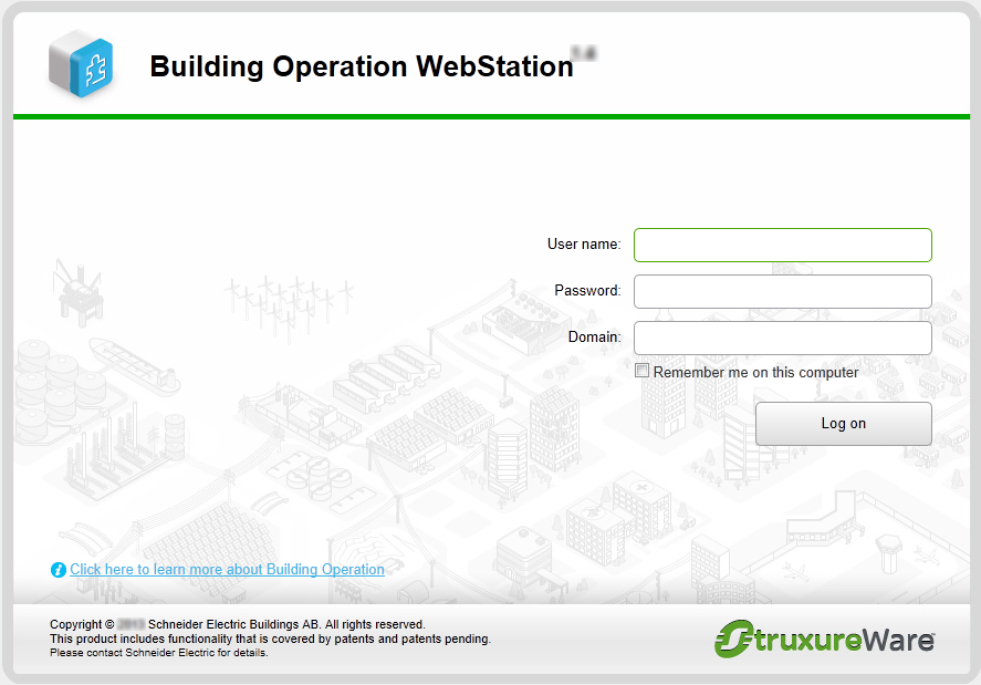 Building Operation WebStation Window
