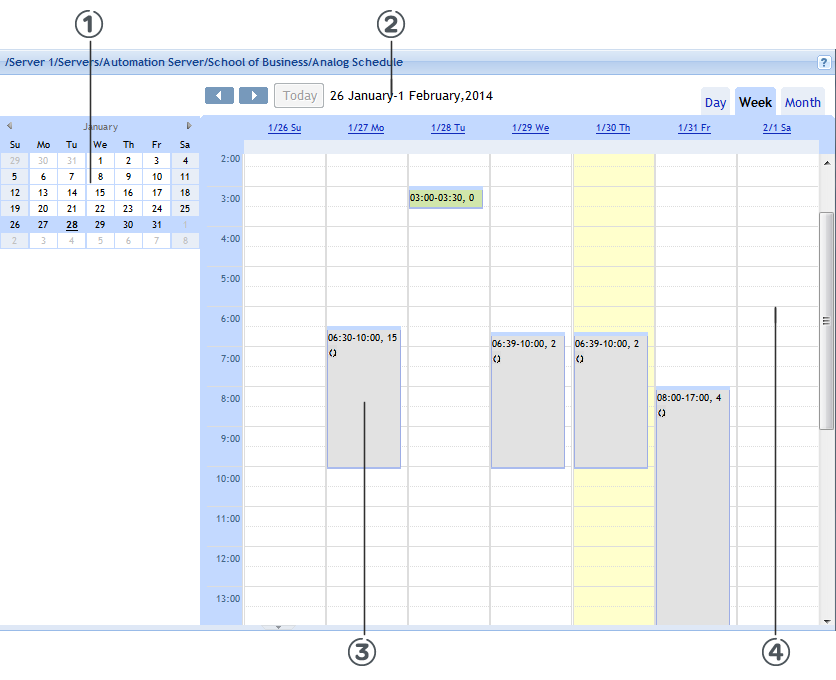 Schedule workspace 
