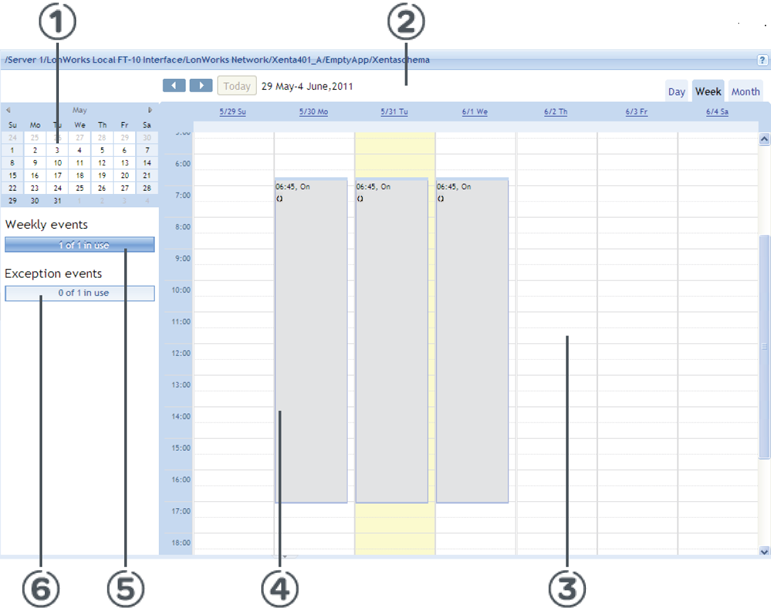 Xenta schedule workspace 
