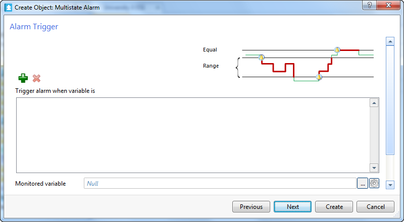 Multistate alarm trigger page
