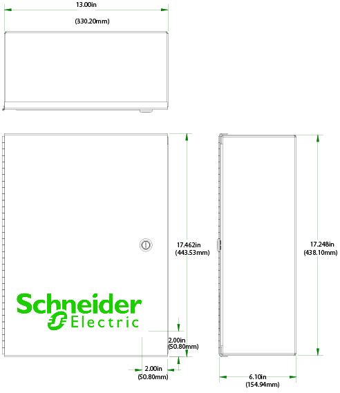 UNM-SCH13186RC Enclosure - Physical Dimensions
