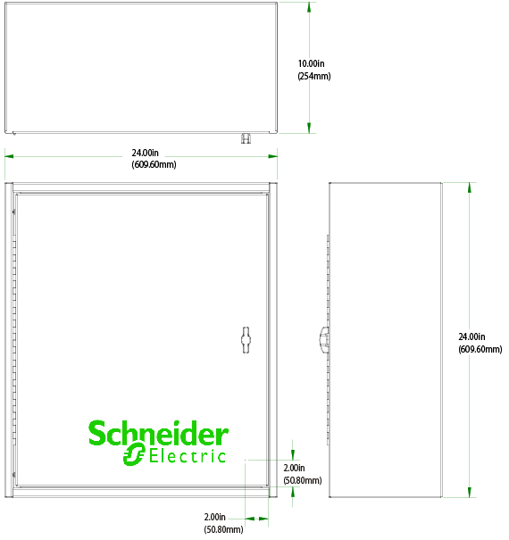 UNM-SCH242410RC Enclosure - Physical Dimensions
