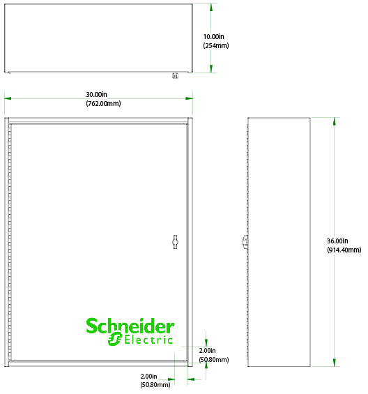 UNM-SCH303610RC Enclosure - Physical Dimensions
