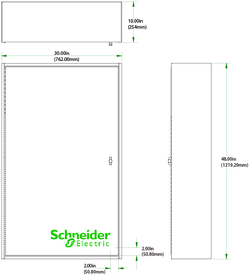 UNM-SCH304810RC Enclosure - Physical Dimensions
