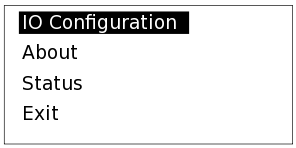 I/O configuration screen
