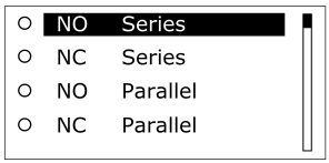 Supervised input configuration screen
