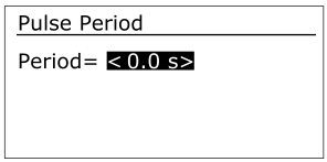 Pulse period configuration screen
