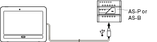 USB connection to AS-P or AS-B
