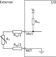 2-wire temperature input external connection 
