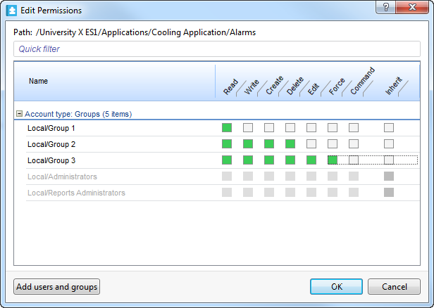 Edit Permissions dialog box
