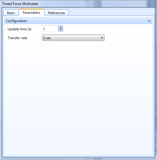 Timed Force Multistate object properties – parameters tab
