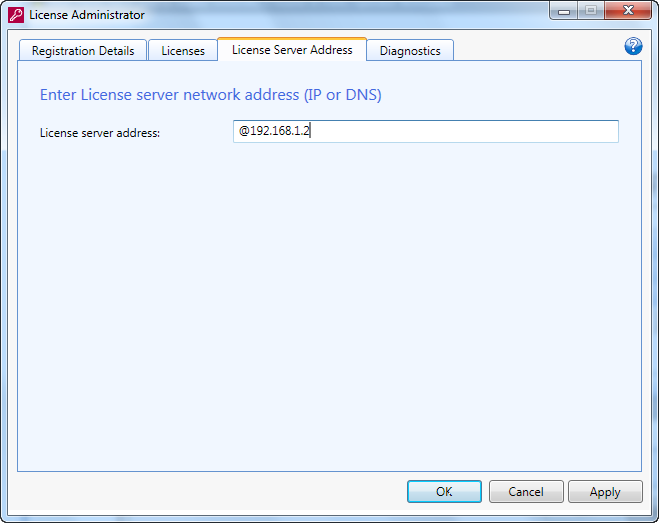 Configuring the Address to the License Server