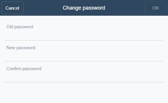 Change Password dialog box