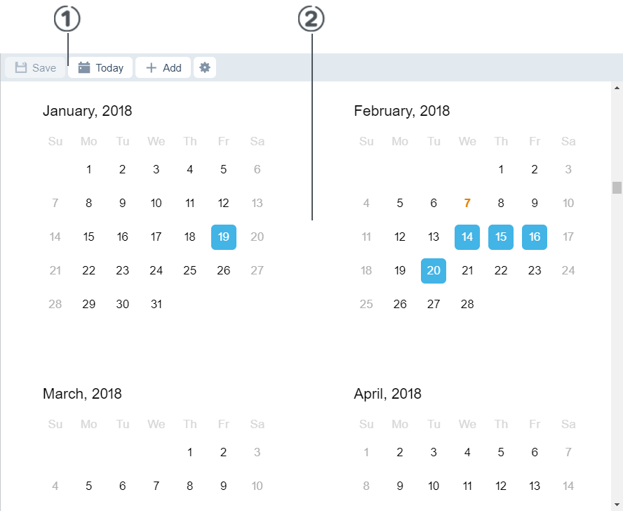 Calendar workspace
