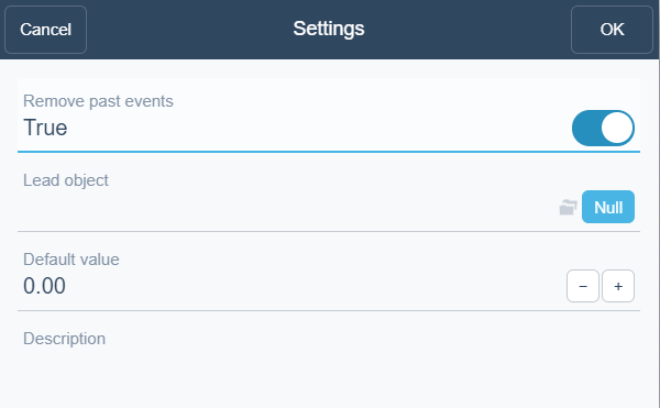 Schedule settings dialog box
