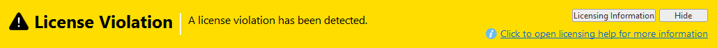License violation bar
