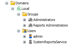  WebReports user account and user group
