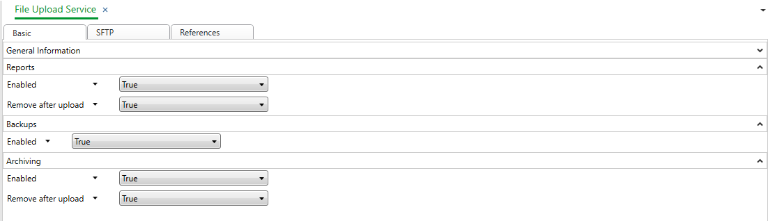 File Upload Service – Basic Tab
