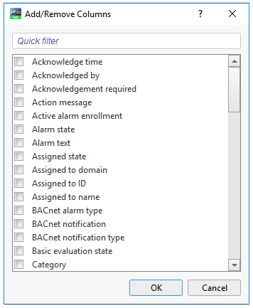 Add/Remove Conditions dialog box
