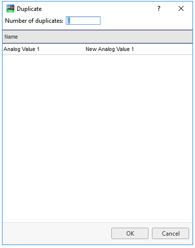 Duplicate dialog box
