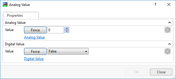 Object property dialog box
