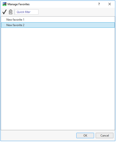 Manage Favorites dialog box