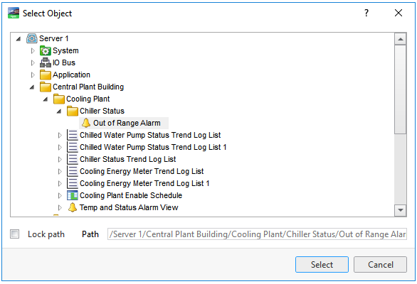 Select object dialog box
