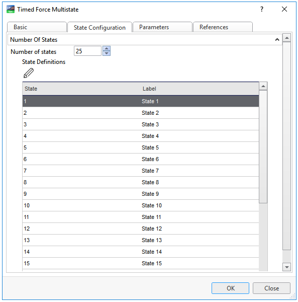 Timed Force Multistate object properties – State Configuration tab
