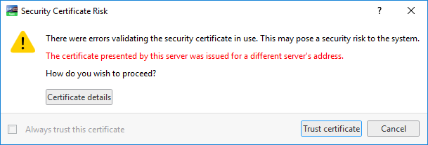 Security certificate risk
