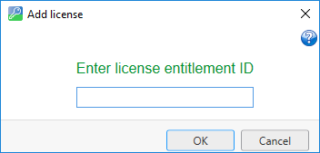 Add license dialog box
