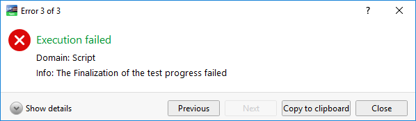 Error dialog box. 
