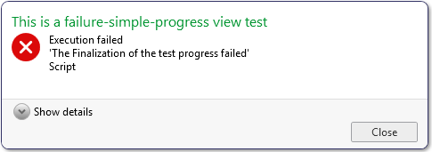 Simple Progress view when an operation failed.
