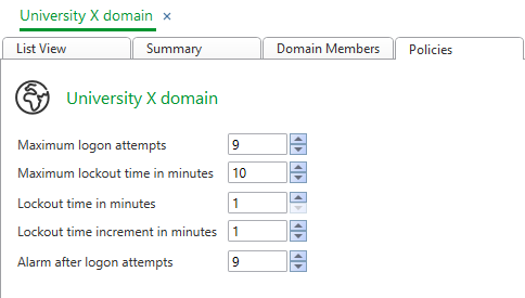 Policies tab