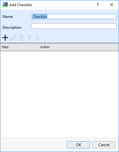 Checklist dialog box
