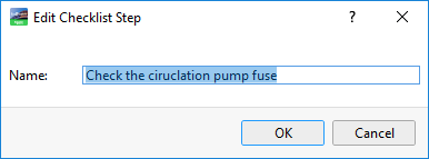 Edit Checklist Step dialog box
