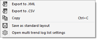 Multi trend log list context menu
