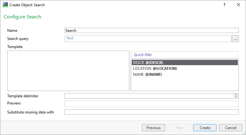 Configure Search page
