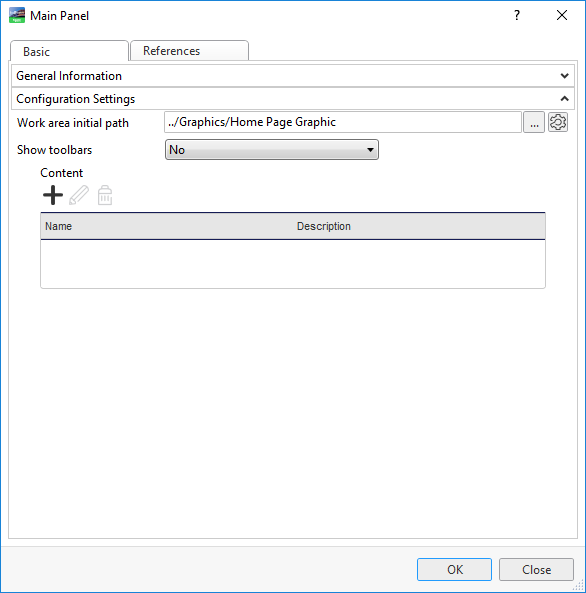 Panel properties
