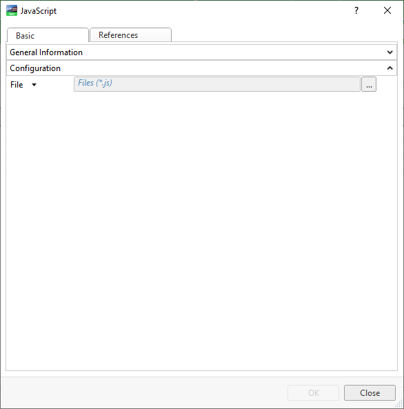 JavaScript Utilities Properties - Basic tab
