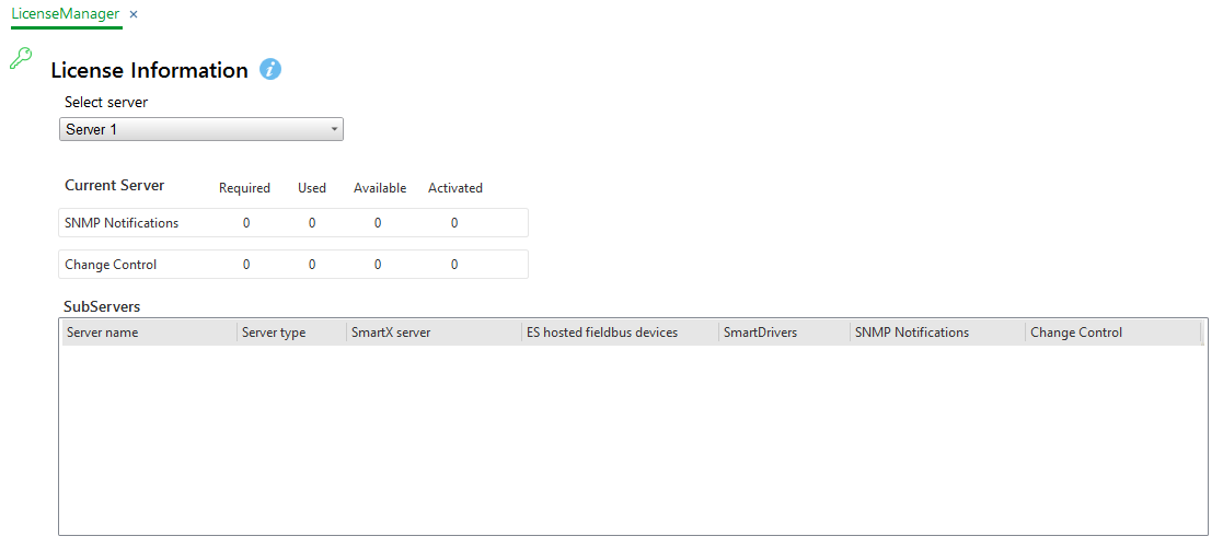 License Information Enterprise Central dialog box 
