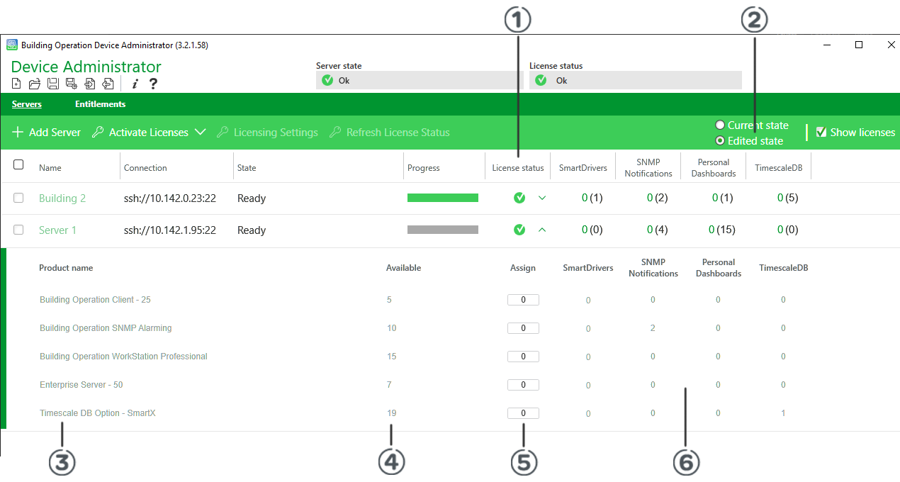 Assign Licenses view
