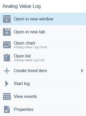 Context menu 
